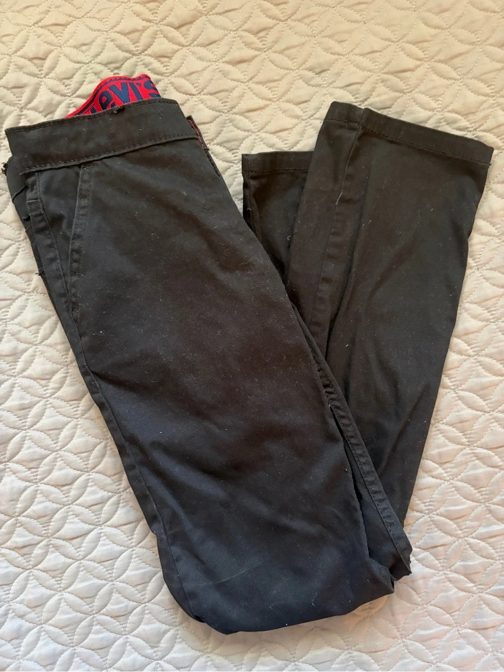 Levi's Kids Black 502 12 Regular Jeans with Red Waistband Accent